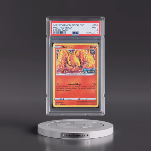 2022 Pokémon Swsh Black Star Promo #185 Moltres - Holo Prerelease (PSA 9 MINT)