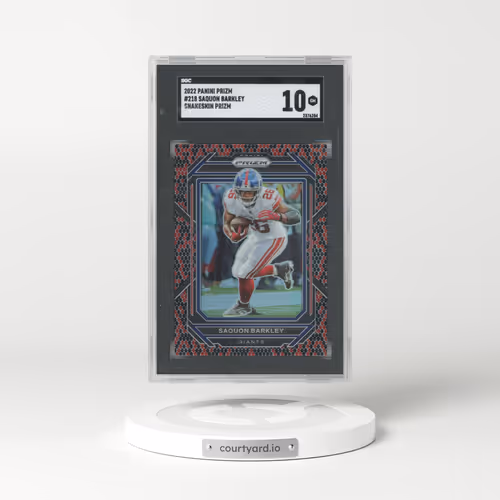 2022 Panini Prizm #218 Saquon Barkley - Snakeskin Prizm (SGC 10 GEM MINT)