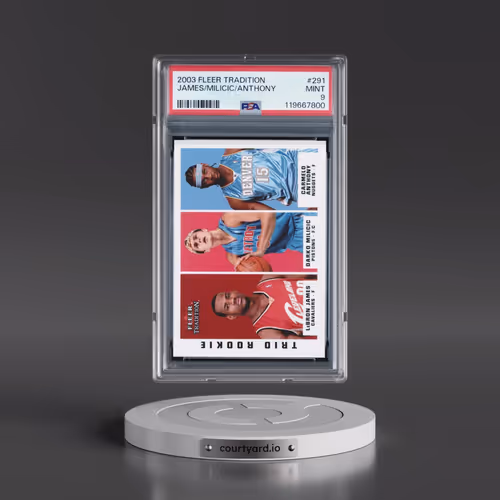 2003 Fleer Tradition #291 Carmelo Anthony/Darko Milicic/LeBron James (PSA 9 MINT)