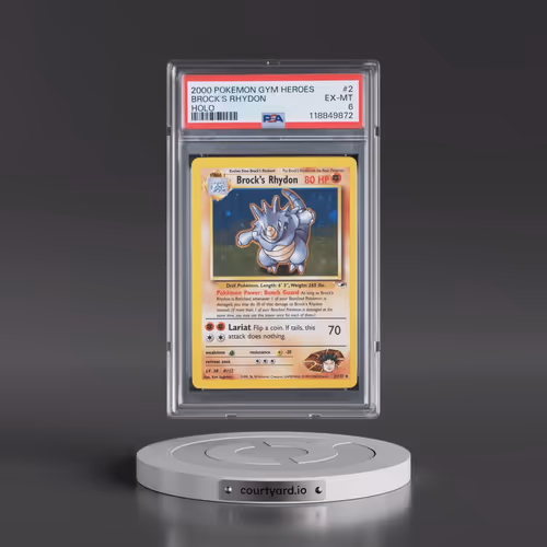 2000 Pokémon Gym Heroes #2 Brock's Rhydon - Holo (PSA 6 EX-MT)