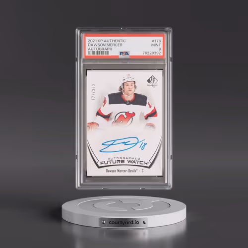 2021 SP Authentic #176 Dawson Mercer - Autograph (PSA 9 MINT)