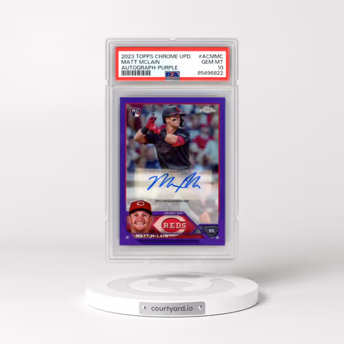 2023 Topps Chrome Update Autograph #ACMMC Matt Mclain - Purple Refractor (PSA 10 GEM MINT)