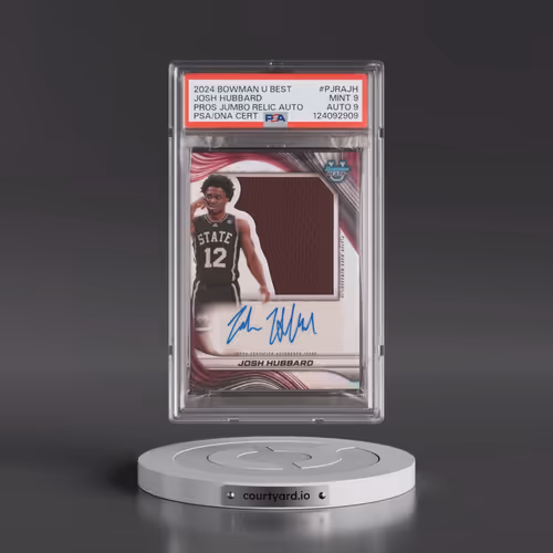 2024 Bowman University Best Prospect Jumbo Relic Autographs #PJRAJH Josh Hubbard (PSA 9 MINT)