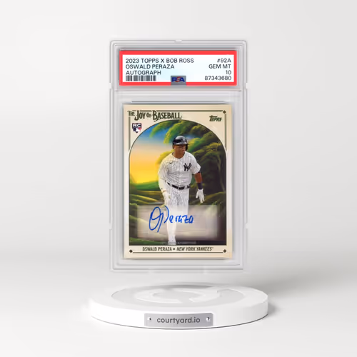 2023 Topps X Bob Ross the Joy of Baseball Autograph #92A Oswald Peraza (PSA 10 GEM MINT)