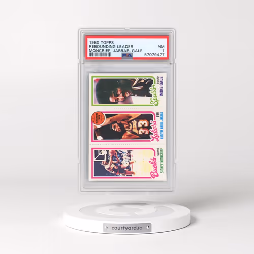 1980 Topps #140 Rebounding Leader - Moncrief, Jabbar, Gale (PSA 7 NM)