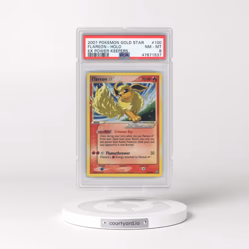 2007 Pokémon EX Power Keepers #100 Flareon - Holo Gold Star (PSA 8 NM-MT)