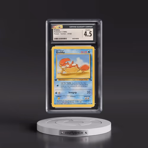 1999 Fossil #51/62 Krabby - 1st Edition 1st Edition (CGC 4.5 VG-EX+)