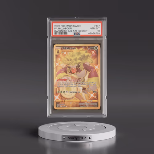 2020 Pokémon Sword & Shield Darkness Ablaze #197 Rillaboom - Full Art Secret (PSA 10 GEM MINT)