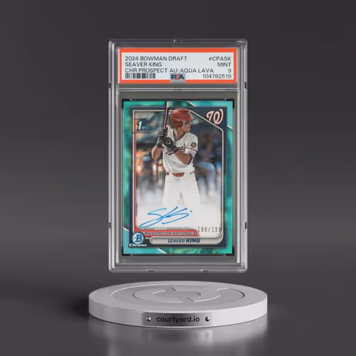 2024 Bowman Draft Chrome Prospect Autographs #CPASK Seaver King - Aqua Lava (PSA 9 MINT)