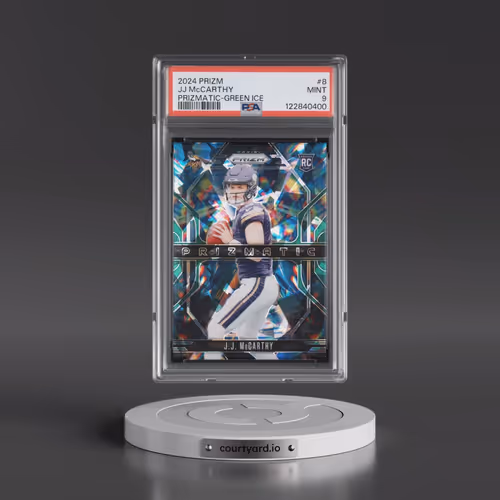 2024 Panini Prizm Prizmatic #8 JJ McCarthy - Green Ice (PSA 9 MINT)