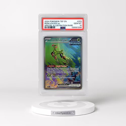2024 Pokémon Tef EN-Temporal Forces #203 Iron Leaves EX - Holo Special Illustration Rare (PSA 10 GEM