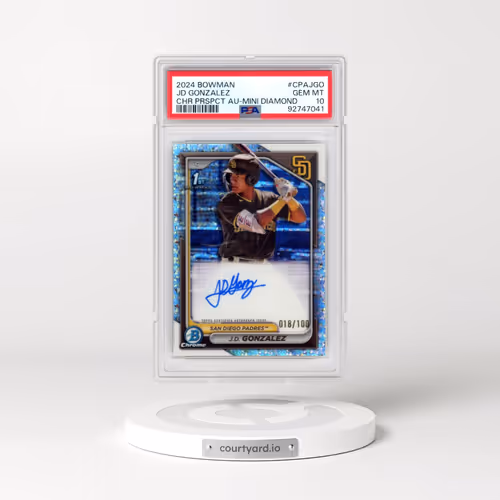 2024 Bowman Chrome Prospect Autographs #CPAJGO JD Gonzalez - Mini Diamond Refractor (PSA 10 GEM MINT