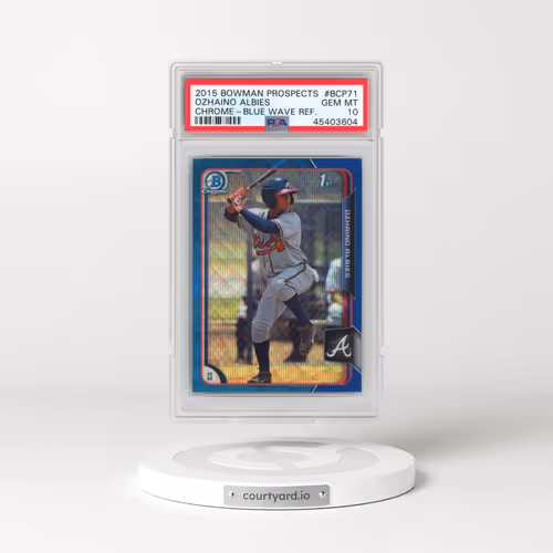 2015 Bowman Chrome Prospects #BCP71 Ozhaino Albies - Blue Wave Refractor (PSA 10 GEM MINT)