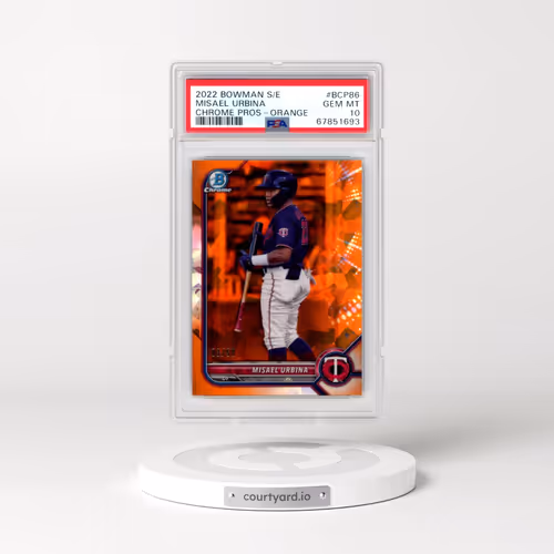 2022 Bowman Sapphire Edition Chrome Prospects #BCP86 Misael Urbina - Orange (PSA 10 GEM MINT)
