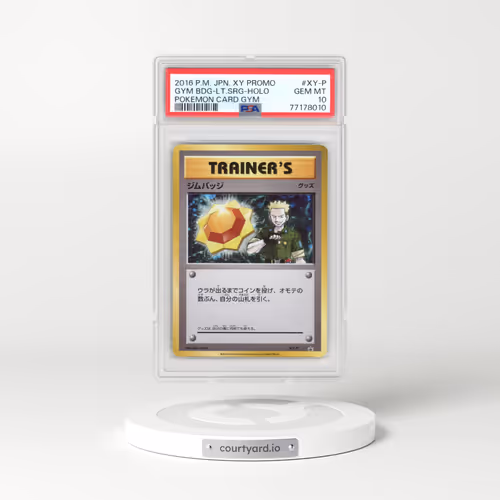 2016 Pokémon XY Promo #XY-P Gym Badge-LT. Surge - Holo Pokemon Card Gym (PSA 10 GEM MINT)