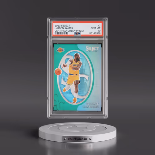 2023 Panini Select Select Certified #7 LeBron James - Green Prizm (PSA 10 GEM MINT)