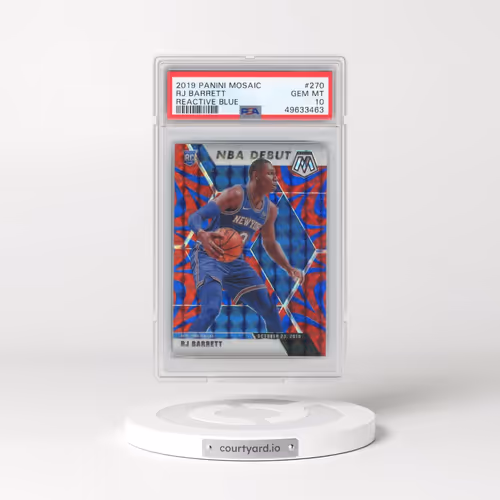 2019 Panini Mosaic #270 RJ Barrett - Reactive Blue (PSA 10 GEM MINT)