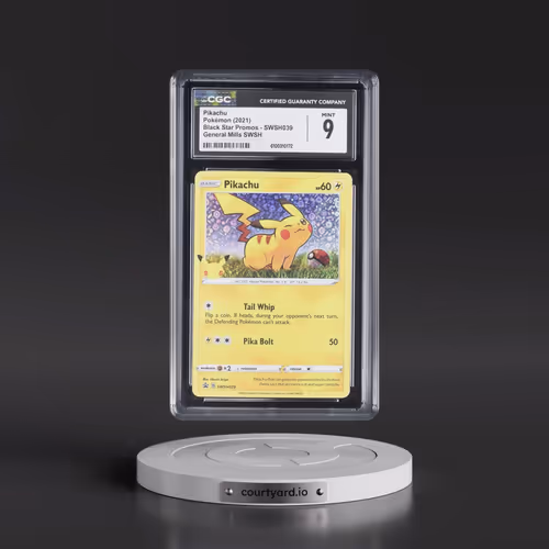 2017 Black Star Promos - Sword & Shield #SWSH039 Pikachu - General Mills Sword & Shield (Sequin