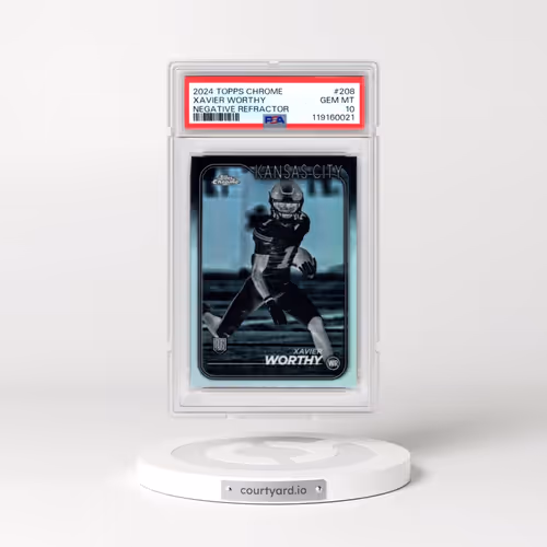 2024 Topps Chrome #208 Xavier Worthy - Negative Refractor (PSA 10 GEM MINT)