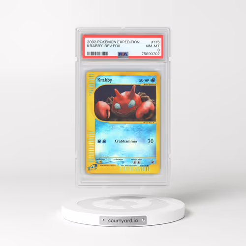 2002 Pokémon Expedition #115 Krabby - Reverse Foil (PSA 8 NM-MT)