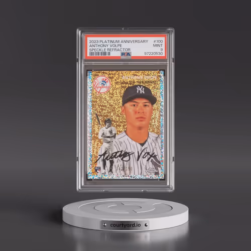 2023 Topps Chrome Platinum Anniversary #100 Anthony Volpe - Speckle Refractor (PSA 9 MINT)