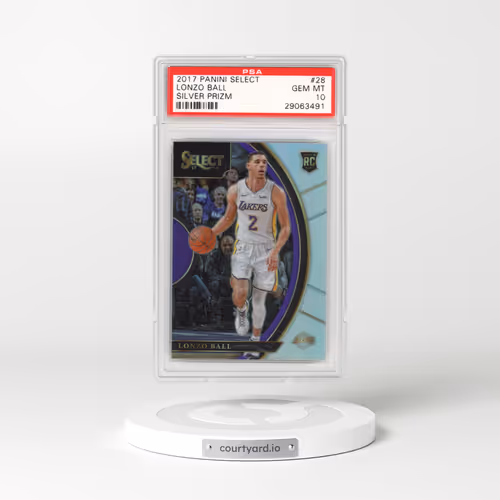 2017 Panini Select #28 Lonzo Ball - Silver Prizm (PSA 10 GEM MINT)