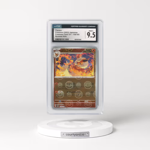 2023 Pokémon Card 151 #136/165 Flareon - Reverse Holo Poke Ball (CGC 9.5 MINT+)