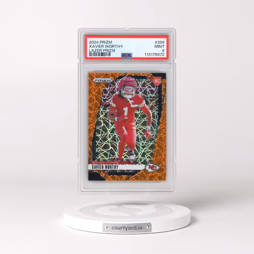 2024 Panini Prizm #399 Xavier Worthy - Lazer Prizm (PSA 9 MINT)