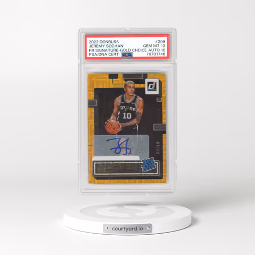 2022 Panini Donruss #209 Jeremy Sochan - Rated Rookie Signature-Gold Choice (PSA 10 GEM MINT)