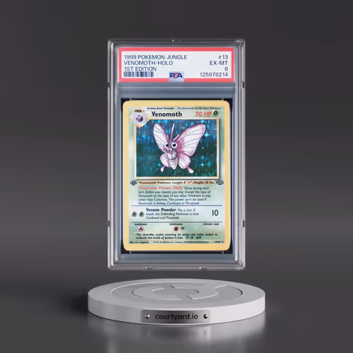 1999 Pokémon Jungle #13 Venomoth - 1st Edition Holo (PSA 6 EX-MT)