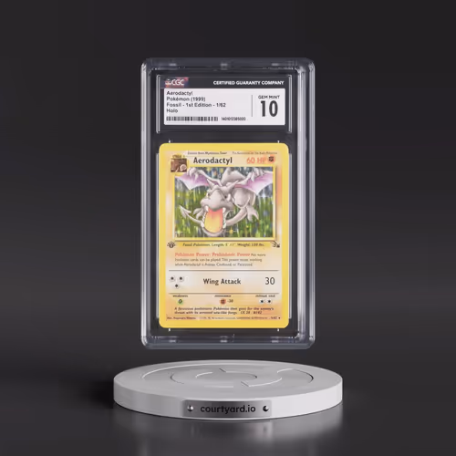 1999 Fossil #1/62 Aerodactyl - 1st Edition Holo (CGC 10 GEM MINT)