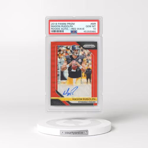 2018 Panini Prizm Rookie Autographs #MR Mason Rudolph - Red Wave (PSA 10 GEM MINT)