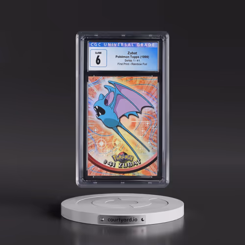 1999 Series 1 (Oval Nintendo Seal) #41 Zubat - First Print (Blue Topps Logo) Rainbow Foil (Smooth) (