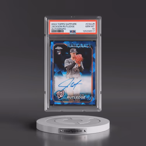2024 Topps Chrome Sapphire Chrome Sapphire Autographs #CSAJR Jackson Rutledge (PSA 10 GEM MINT)