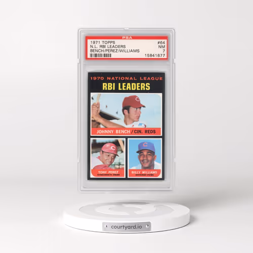 1971 Topps #64 N.L. RBI Leaders - Bench/Perez/Williams (PSA 7 NM)
