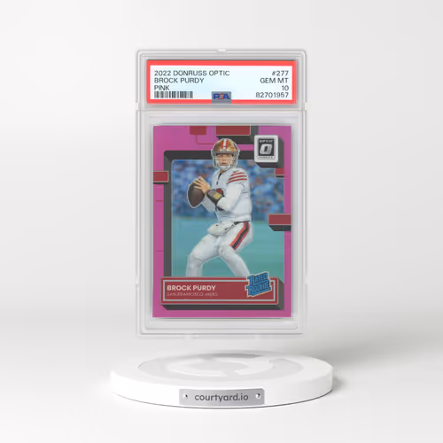 2022 Panini Donruss Optic #277 Brock Purdy - Pink (PSA 10 GEM MINT)