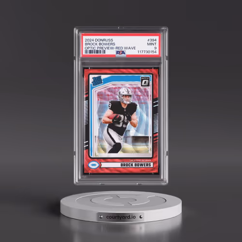 2024 Panini Donruss #394 Brock Bowers - Optic Preview-Red Wave (PSA 9 MINT)