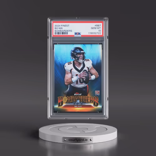 2024 Topps Finest Bombardiers #BB7 Bo Nix (PSA 10 GEM MINT)