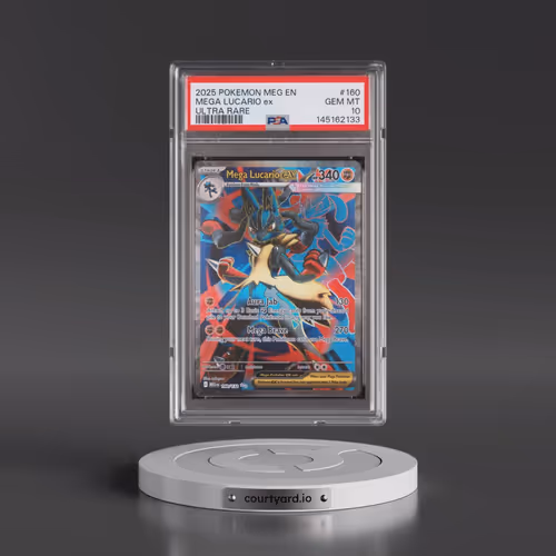 2025 Pokémon Meg EN-Mega Evolution #160 Mega Lucario EX - Holo Ultra Rare (PSA 10 GEM MINT)
