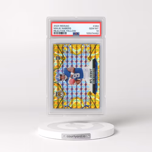 2024 Panini Mosaic #284 Malik Nabers - Reactive Yellow (PSA 10 GEM MINT)