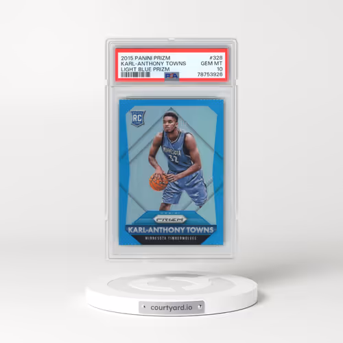 2015 Panini Prizm #328 Karl-Anthony Towns - Light Blue Prizm (PSA 10 GEM MINT)