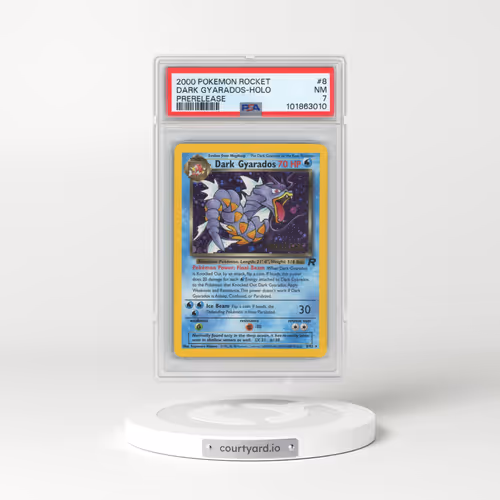 2000 Pokémon Rocket #8 Dark Gyarados - Holo Prerelease (PSA 7 NM)