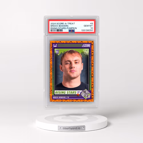 2024 Panini Score-A-Treat Rising Stars #8 Brock Bowers - Pumpkin (PSA 10 GEM MINT)