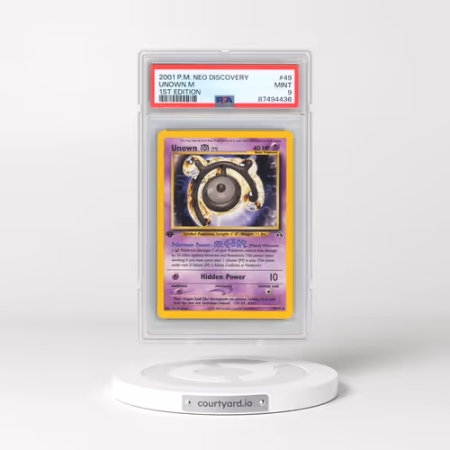 2001 Pokémon Neo Discovery #49 Unown M - 1st Edition (PSA 9 MINT)