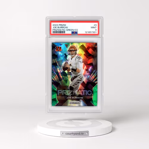 2023 Panini Prizm Prizmatic #9 Joe Burrow - Green Ice (PSA 9 MINT)