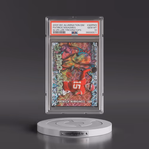 2023 Wild Card Alumination Dino-Might Exclusive #ADPM3 Patrick Mahomes - Silver-Lazers Foil-Tricerat