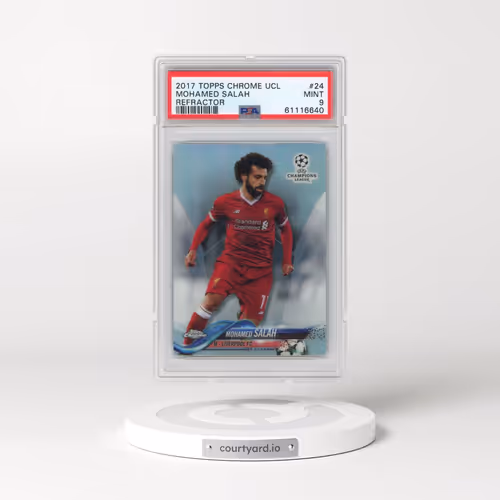 2017 Topps Chrome UEFA Champions League #24 Mohamed Salah - Refractor (PSA 9 MINT)