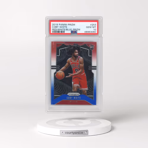 2019 Panini Prizm #253 Coby White - Red/White/Blue Prizm (PSA 10 GEM MINT)