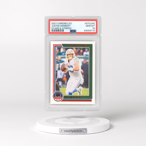 2021 Panini Chronicles Stars & Stripes #STSJHE Justin Herbert (PSA 10 GEM MINT)