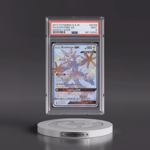 2019 Pokémon Sun & Moon Hidden Fates #SV58 Xurkitree GX - Holo Full Art (PSA 9 MINT)